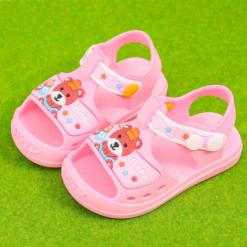 ファーストシューズくまさんデザイン やわらか ベビーサンダル