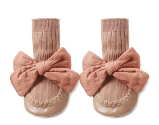 ファーストシューズふわもこリボン付きファーストシューズ
