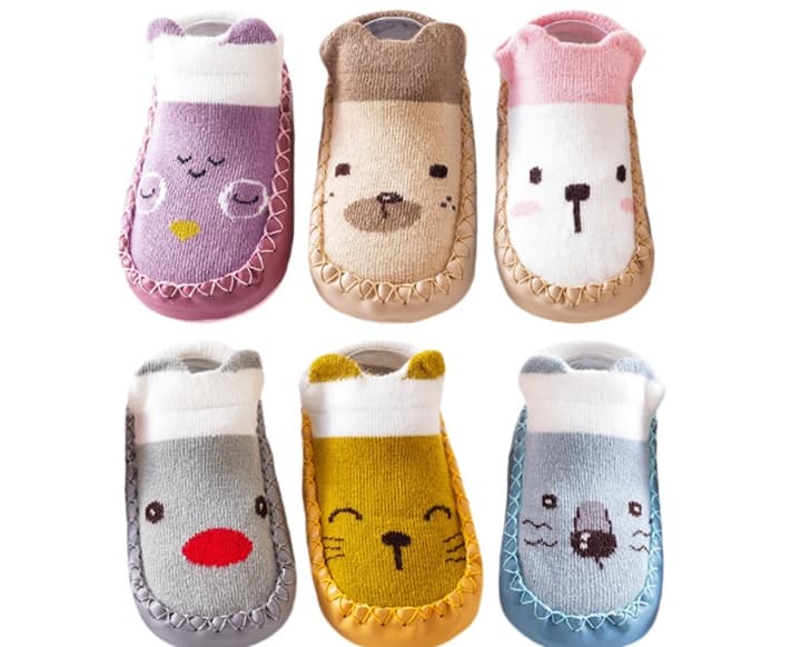 ファーストシューズもこもこ動物園ルームシューズ