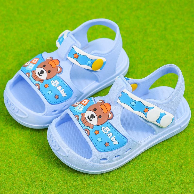 ファーストシューズくまさんデザイン やわらか ベビーサンダル