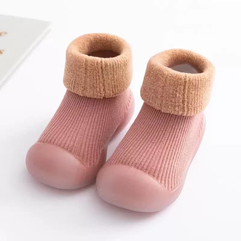 ファーストシューズやわらか二重あったかソックスシューズ